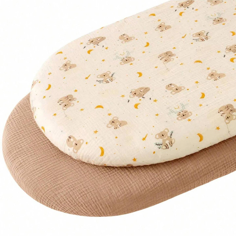 Muslin Cotton Bedspread - Muslin Bassinet Sheets for Baby Girl
