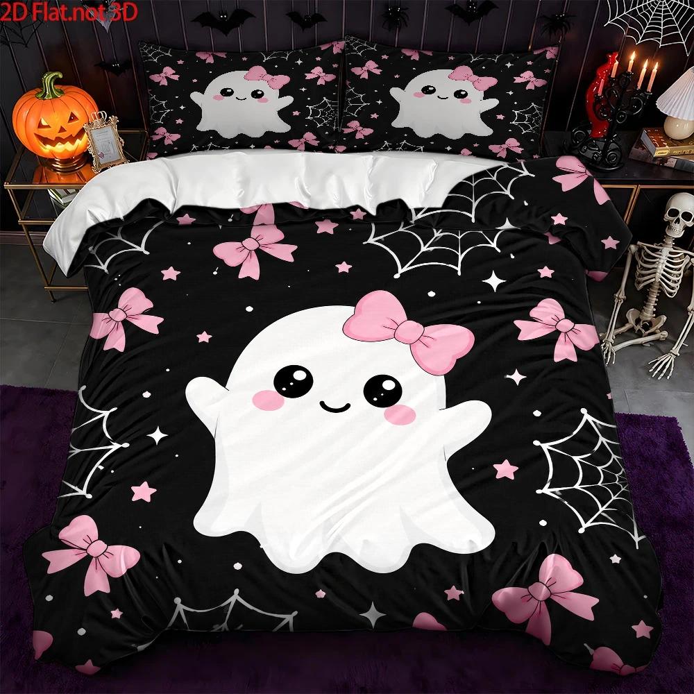 Cute Ghost-Themed Pink Bowknot - огляд і ціна Duvet Cover Sets With Zipper