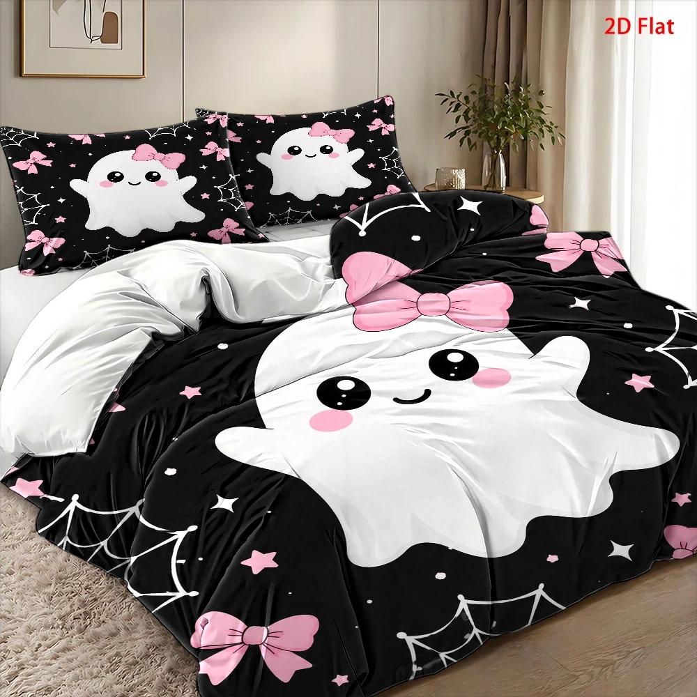 Cute Ghost-Themed Pink Bowknot - огляд і ціна Duvet Cover Sets With Zipper