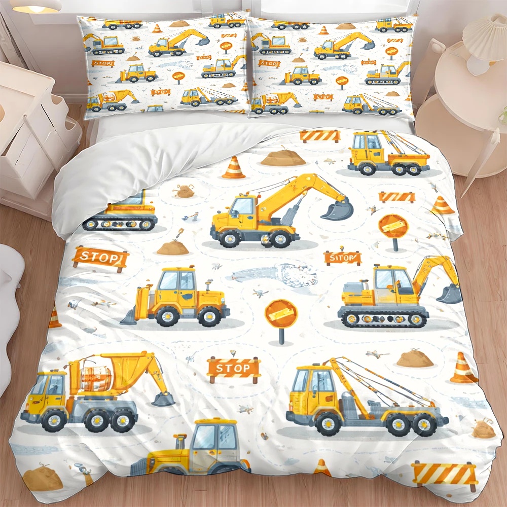 Construction Vehicle Themed Du - огляд і ціна Duvet Cover Sets With Zipper
