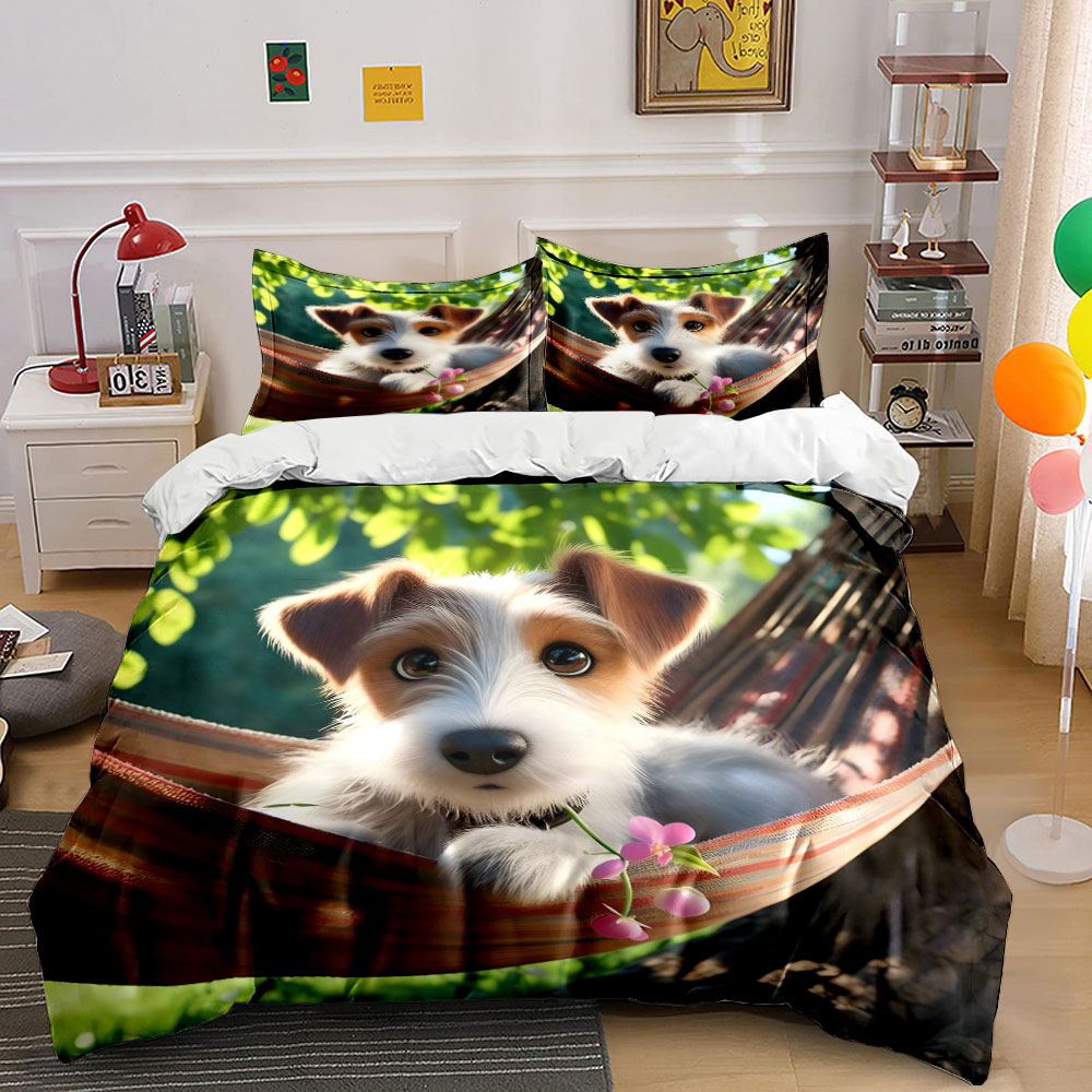 Cute Jack Russell Terrier on a - огляд і ціна Duvet Cover Sets With Zipper