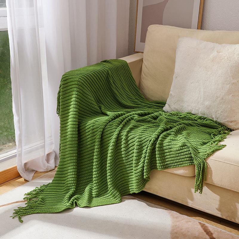 Boho Chunky Waffle Knit Throw  - огляд і ціна Boho Throw Blanket Fringe