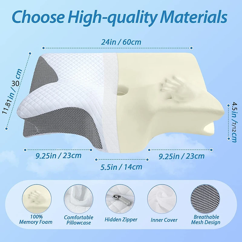 1pc Memory Foam Cervical Pillo - огляд і ціна Memory Foam Orthopedic Pillow Neck Pain