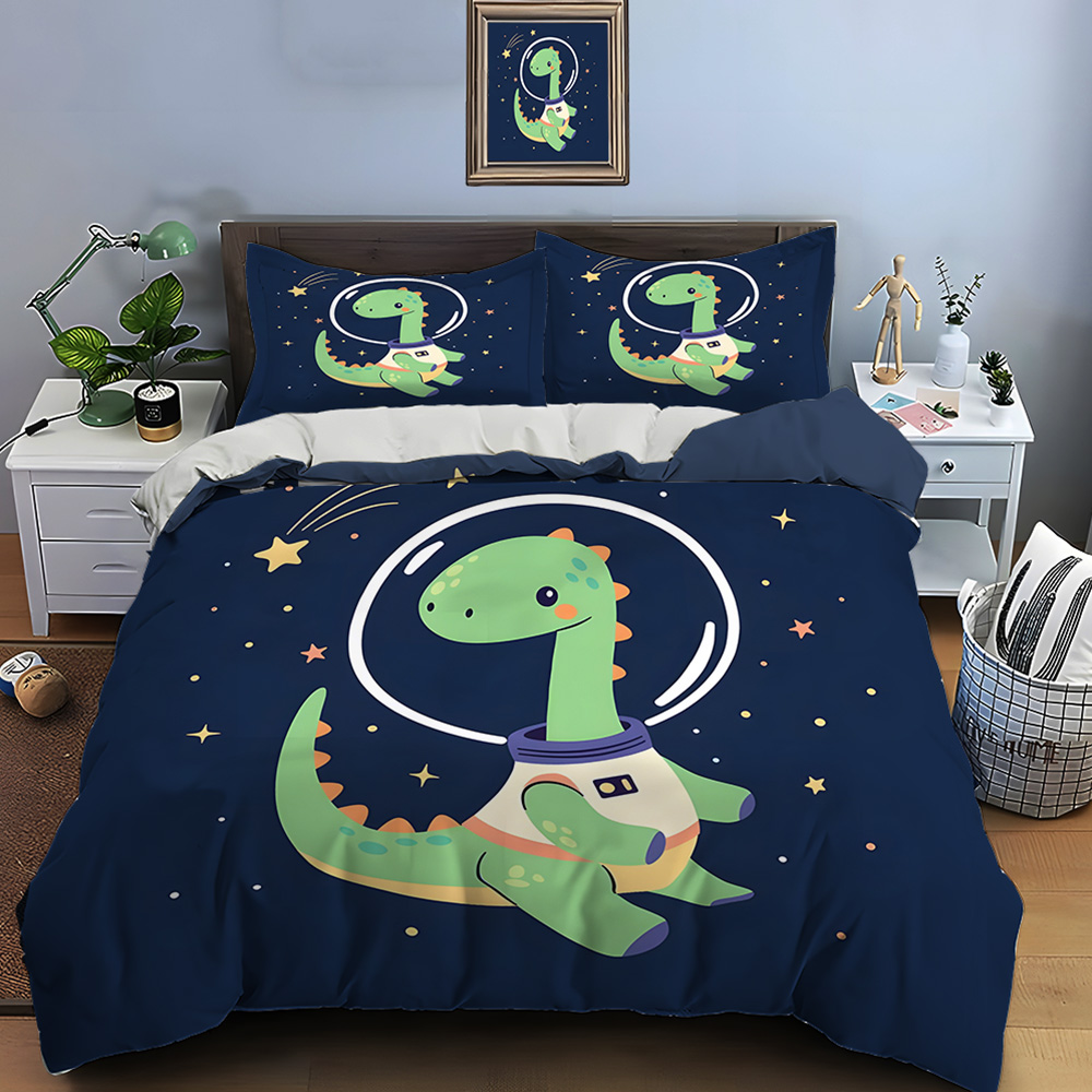 Space dinosaur with starry bac - огляд і ціна Duvet Cover Sets With Zipper