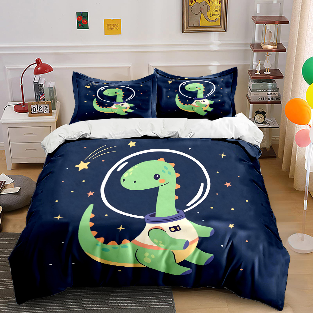 Space dinosaur with starry bac - огляд і ціна Duvet Cover Sets With Zipper
