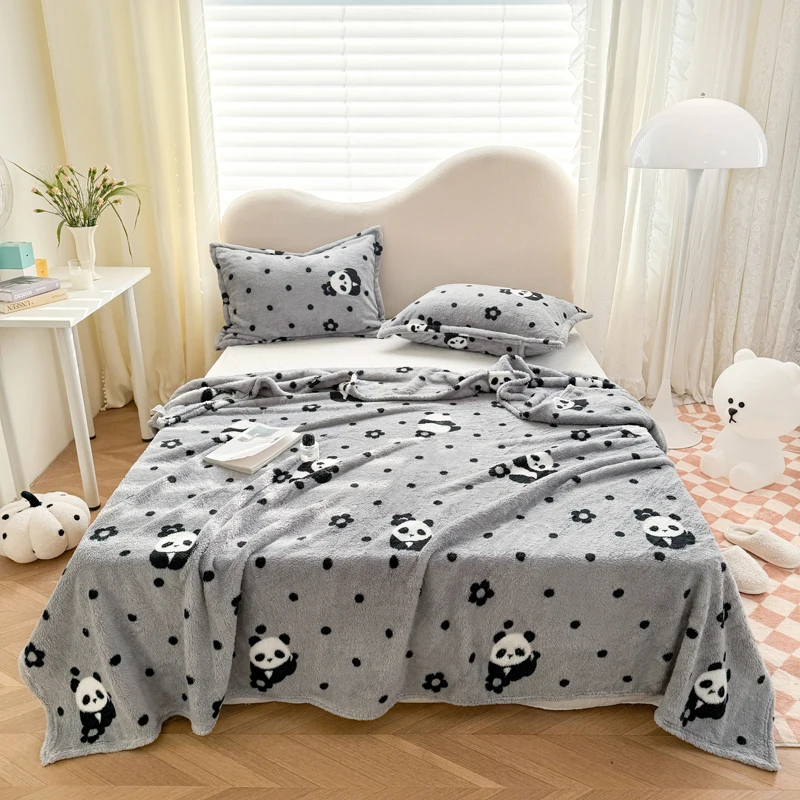 Panda Printed Fluffy Plush Fle - огляд і ціна Fluffy Fleece Comforter King Size